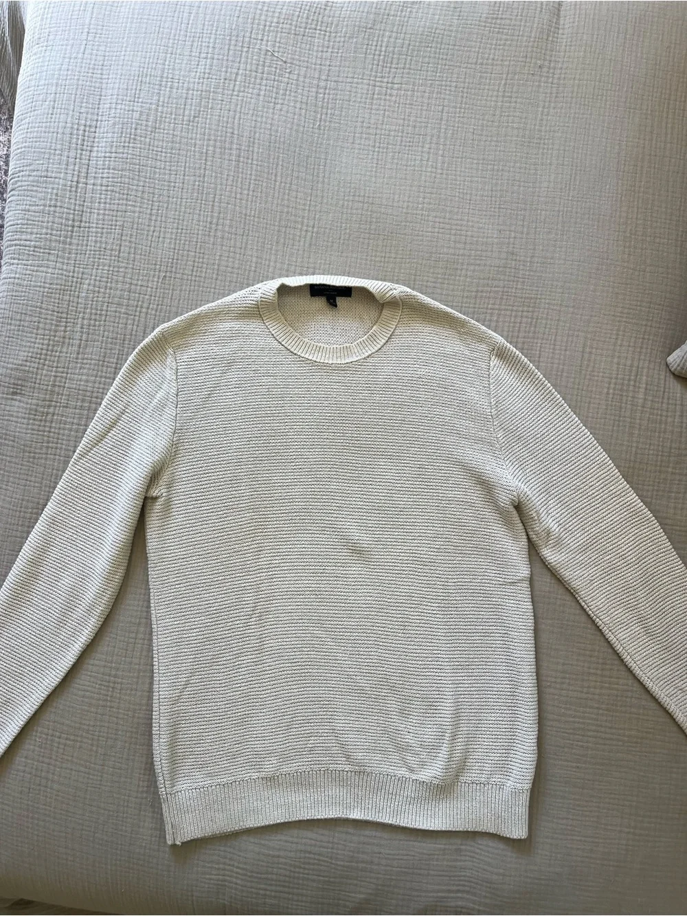 Banana Republic Men's Cream Crewneck Knit Sweater